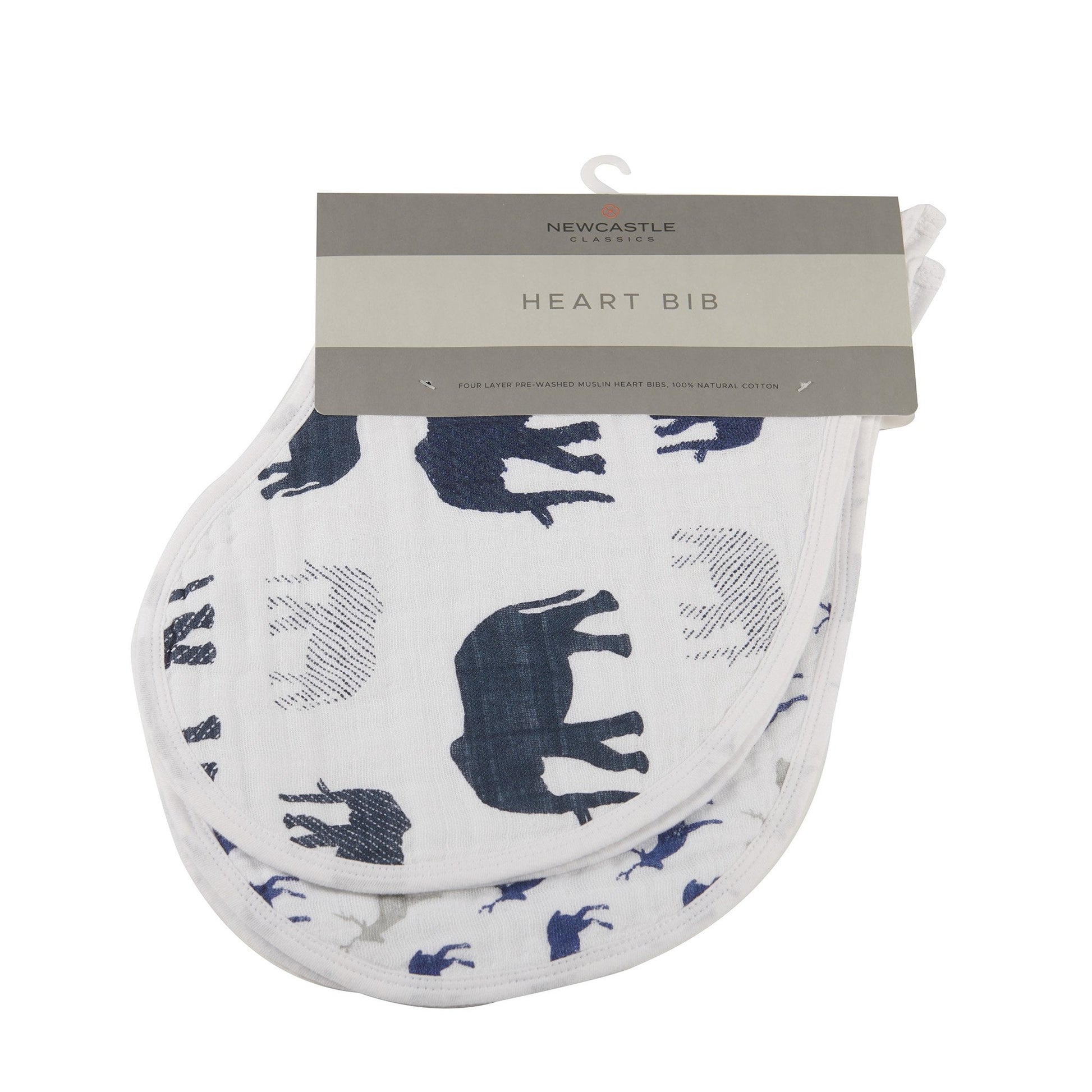 In The Wild Elephant Cotton Burp Cloth Bib 2PK-0