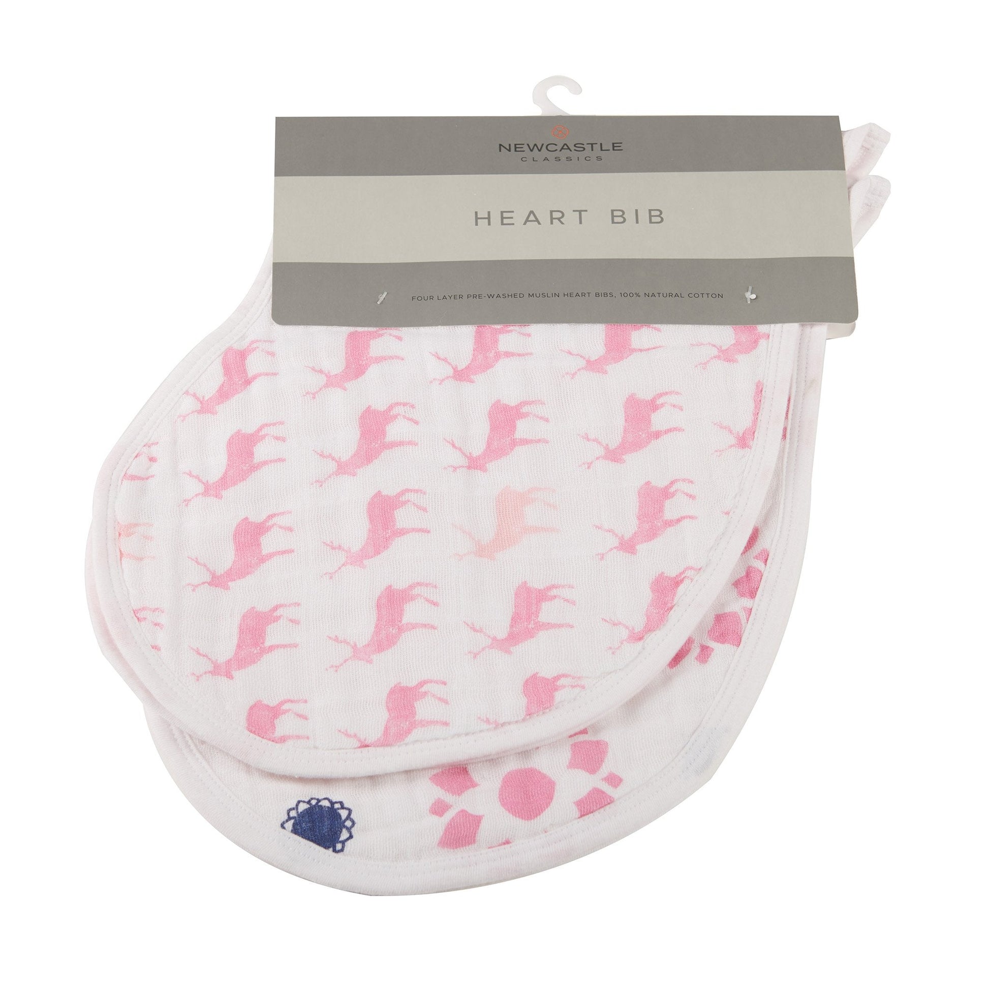Pop of Pink Cotton Heart Bibs 2PK-0