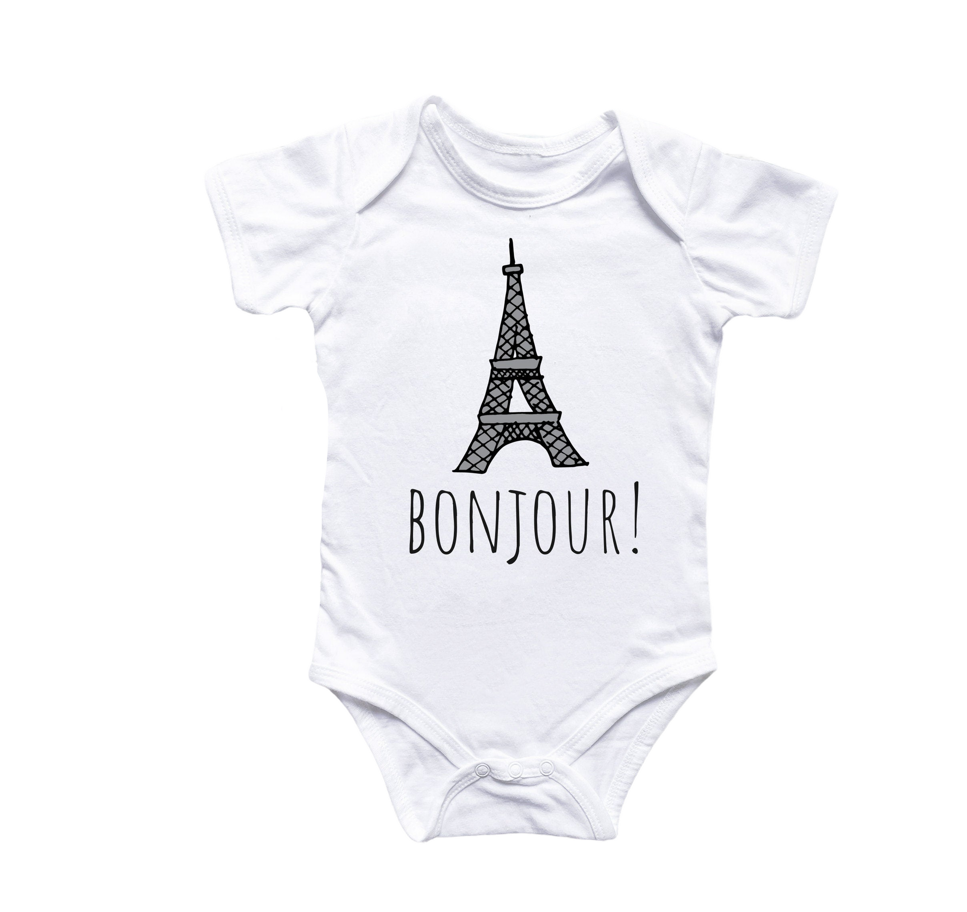 French Franc Eiffel Tower - Baby Boy Girl Clothes Infant Bodysuit Funny Cute Newborn-0
