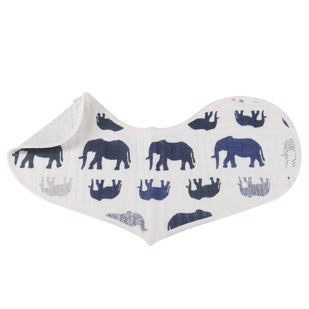 In The Wild Elephant Cotton Burp Cloth Bib 2PK-2