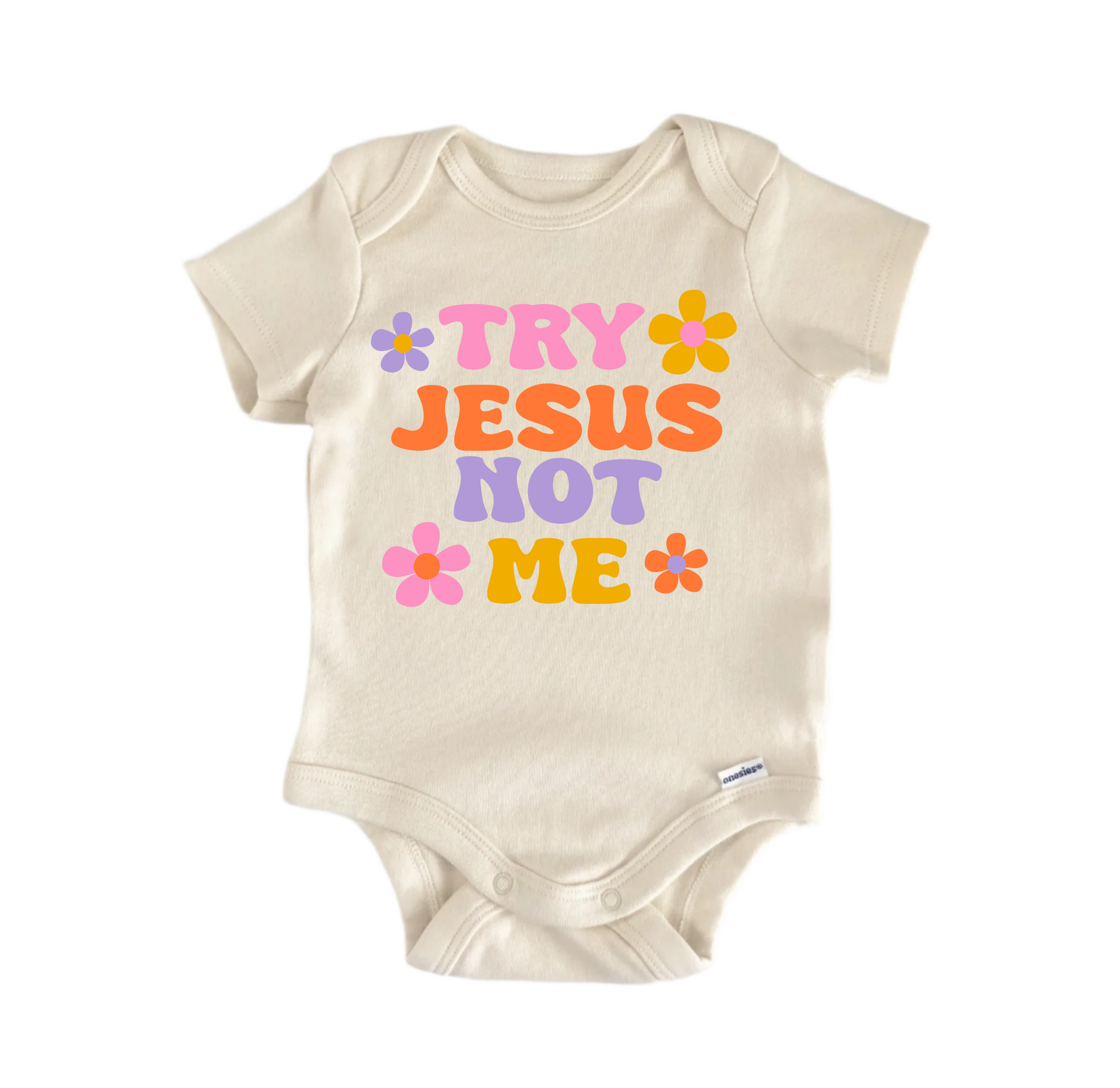 Try  Not Me Jesus Religious God Christian -  Baby Boy Girl Clothes  Bodysuit-0